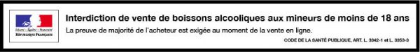 Bandeau - vente d'alcool interdit aux mineurs