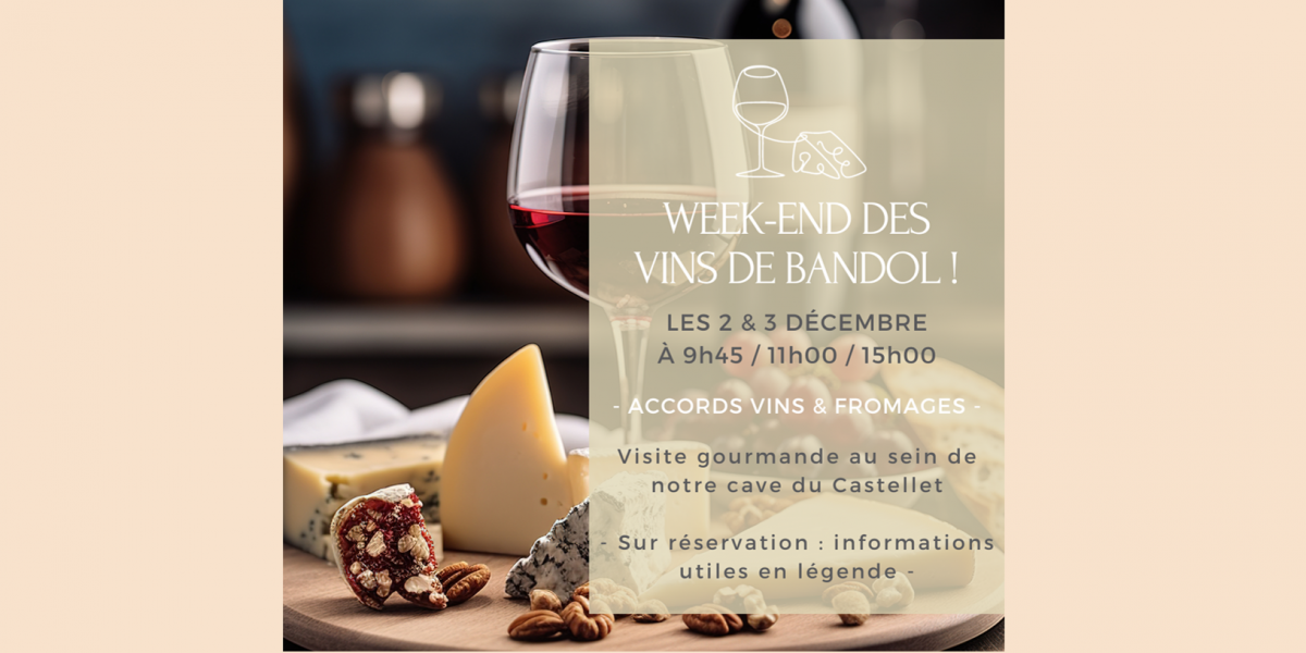 affiche activité vins et fromages pour le week-end des vins de bandol