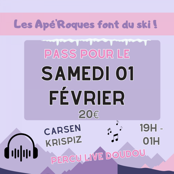COMPLET - FORFAIT SAMEDI 01 FEVRIER