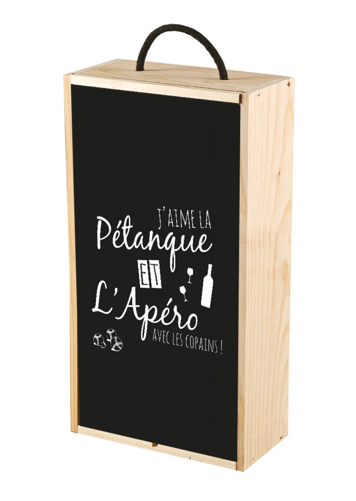 Coffret "Pétanque" en bois avec Accessoires